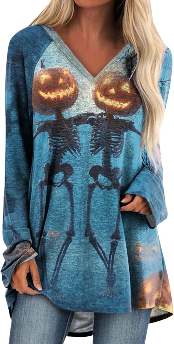 Womens Funny Halloween V Neck Tunic